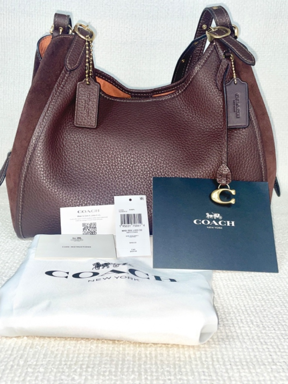 Coach “Lori” C5265, Maple Pebble Leather/Suede Shoulder Bag EUC - Picture 17 of 17